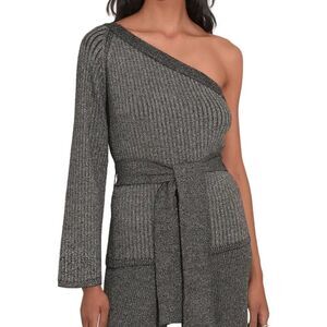 ELEVEN SIX Nova One-Shoulder Alpaca Blend Sweater